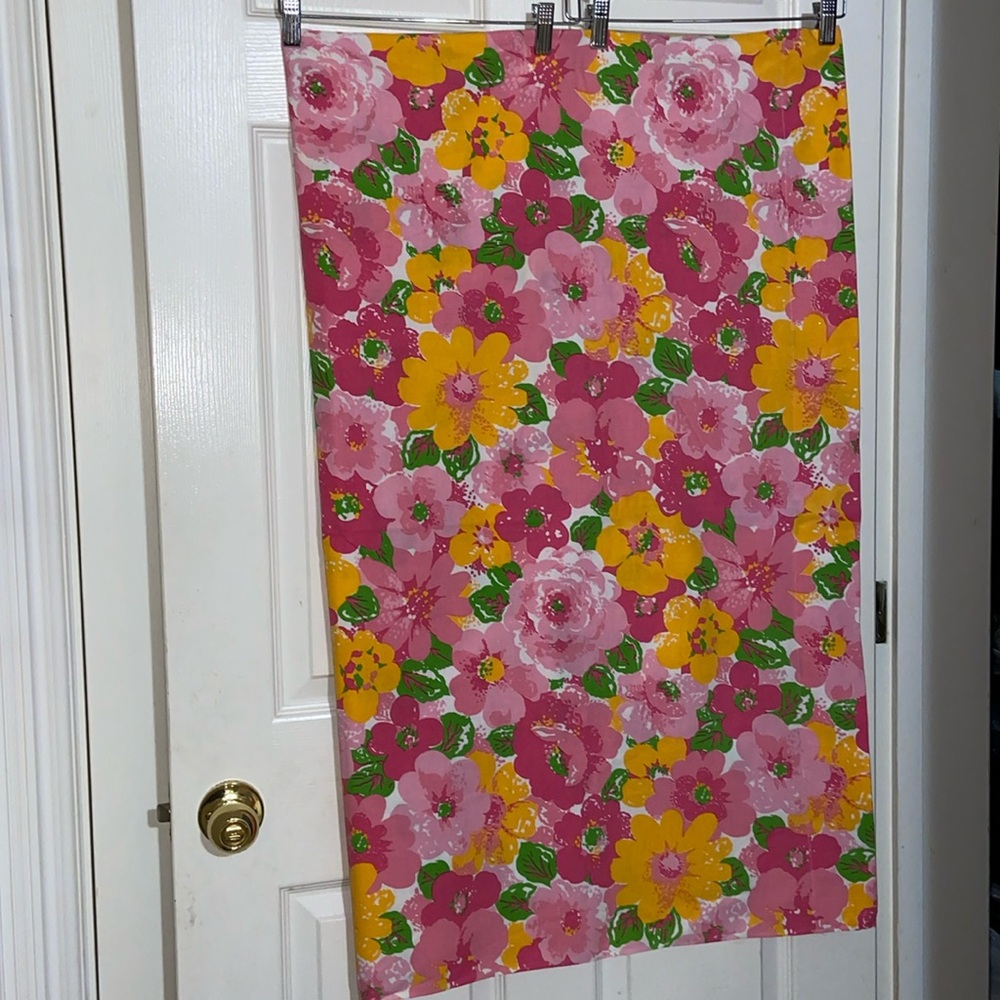 Vintage Wabasso Seville Pink Mod Flower Power Twin Flat Sheet